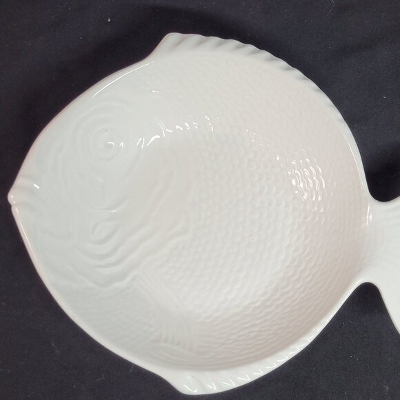 Vintage California Pottery 588 Fish Bowl Dish Platter Nautical Ocean Tropical - Picture 1 of 7